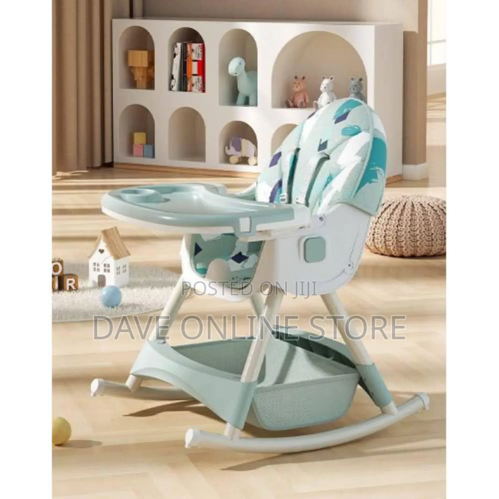 Adjustable Rocker High Feeding Chair-Green