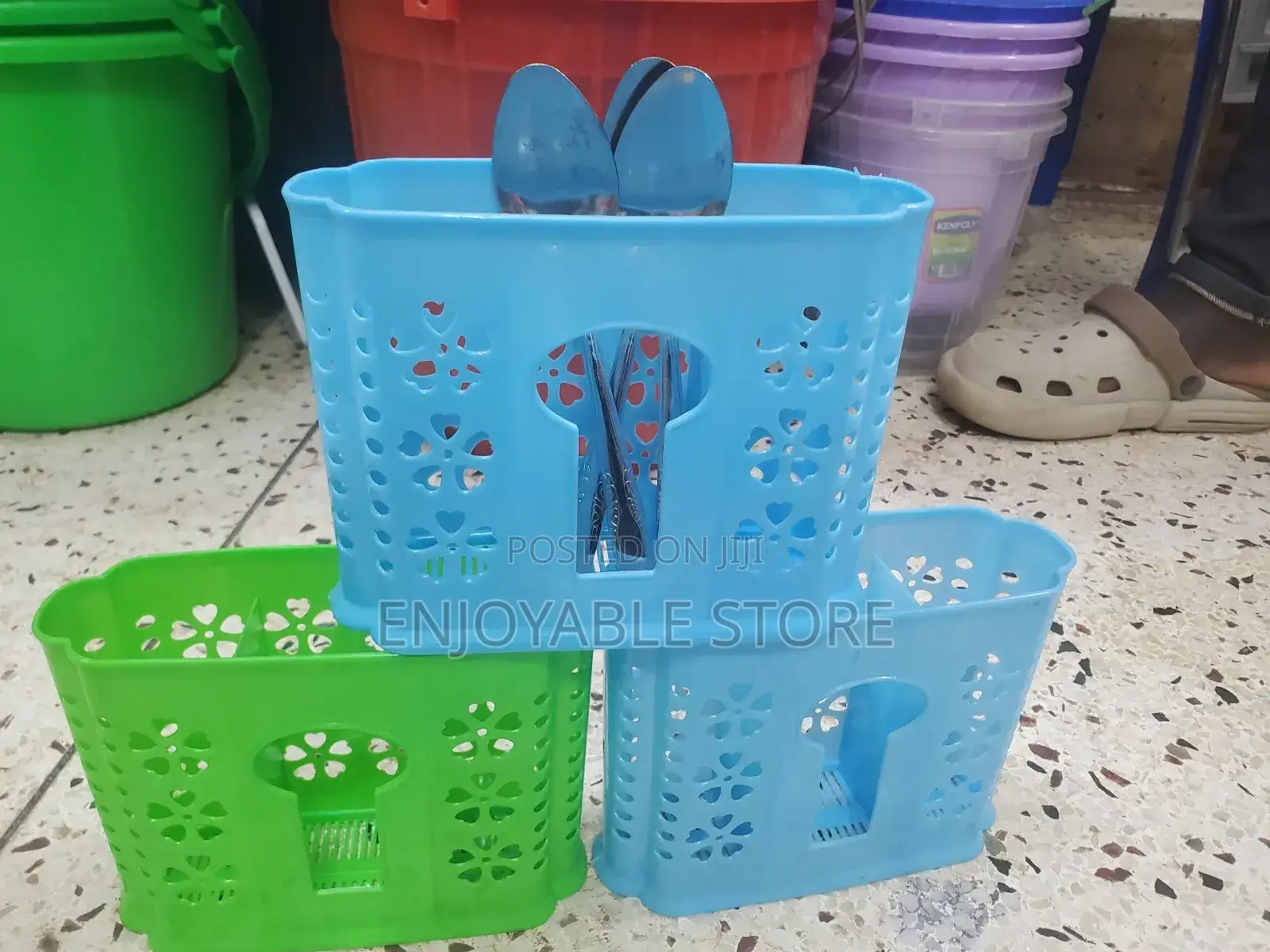 Plastic Spoon/Fork Holders 3pcs
