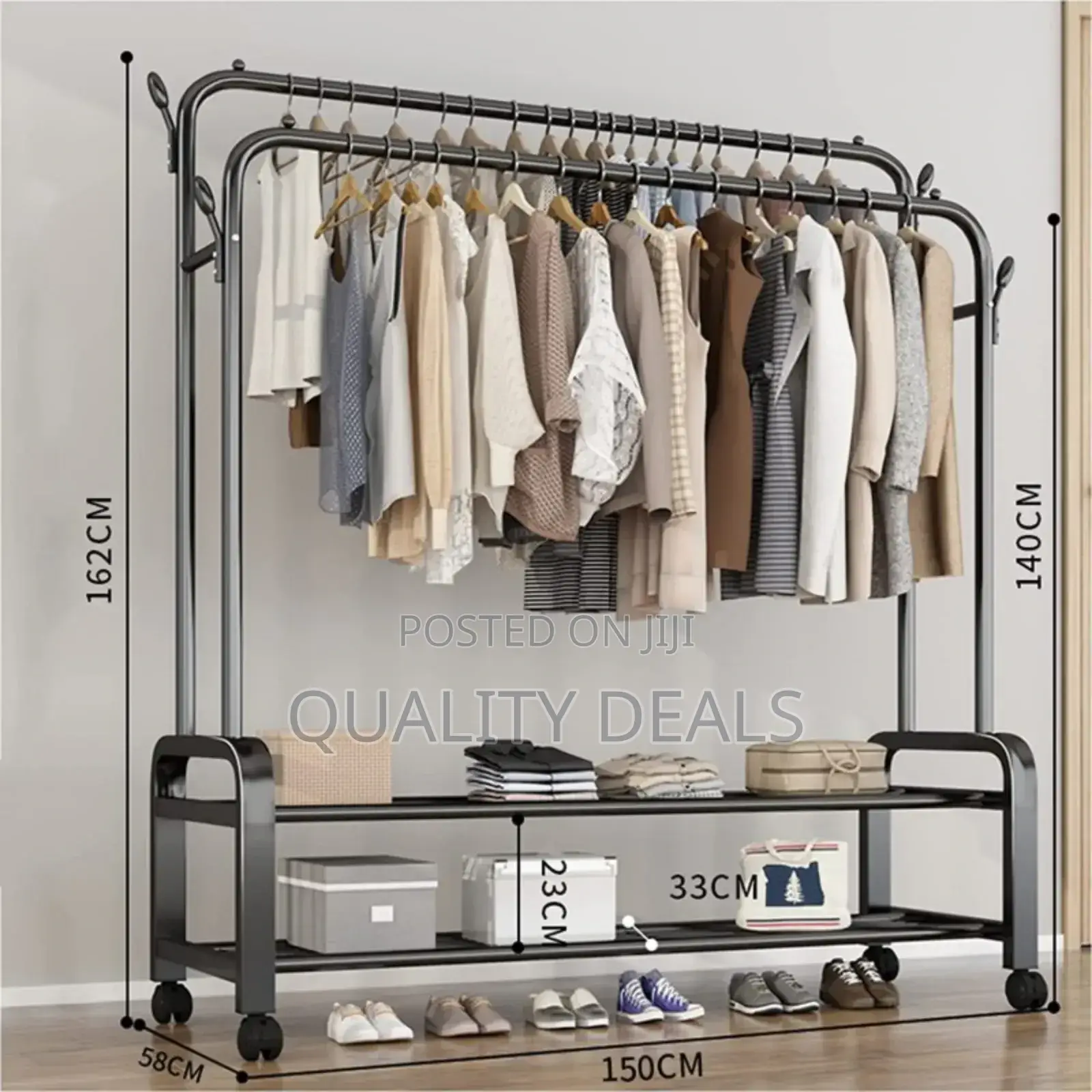 Metallic Clothes Hanging Rack