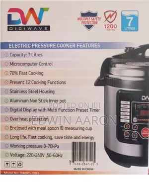 DW Electric Pressure Cooker 7L