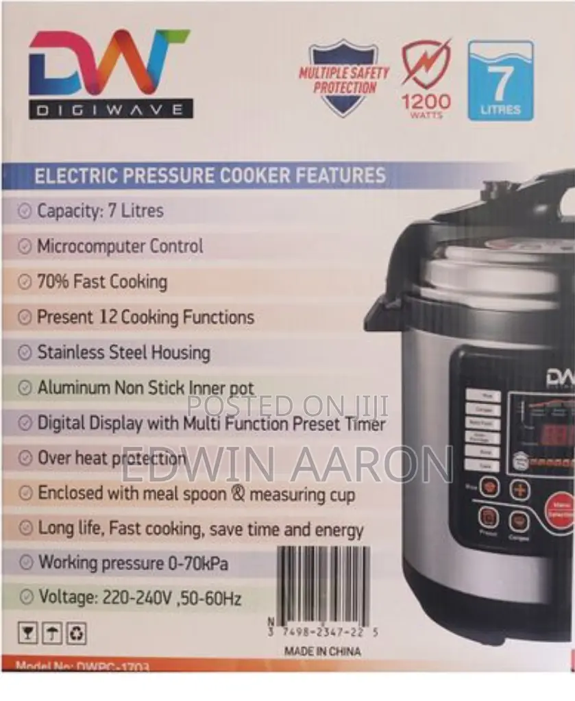 DW Electric Pressure Cooker 7L