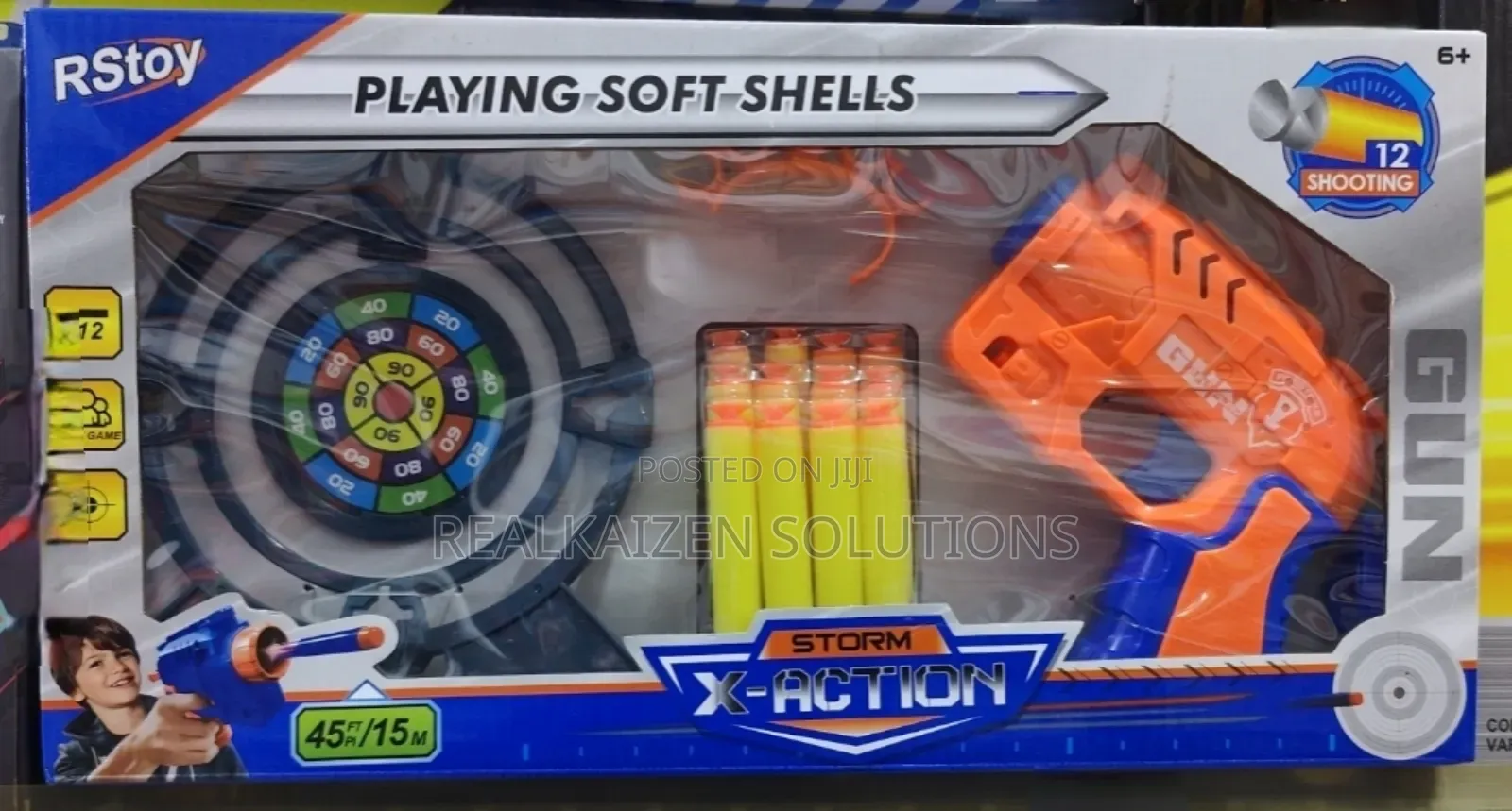 RSTOY 12 Soft Bullet Pistol Gun Color With Plastic Target