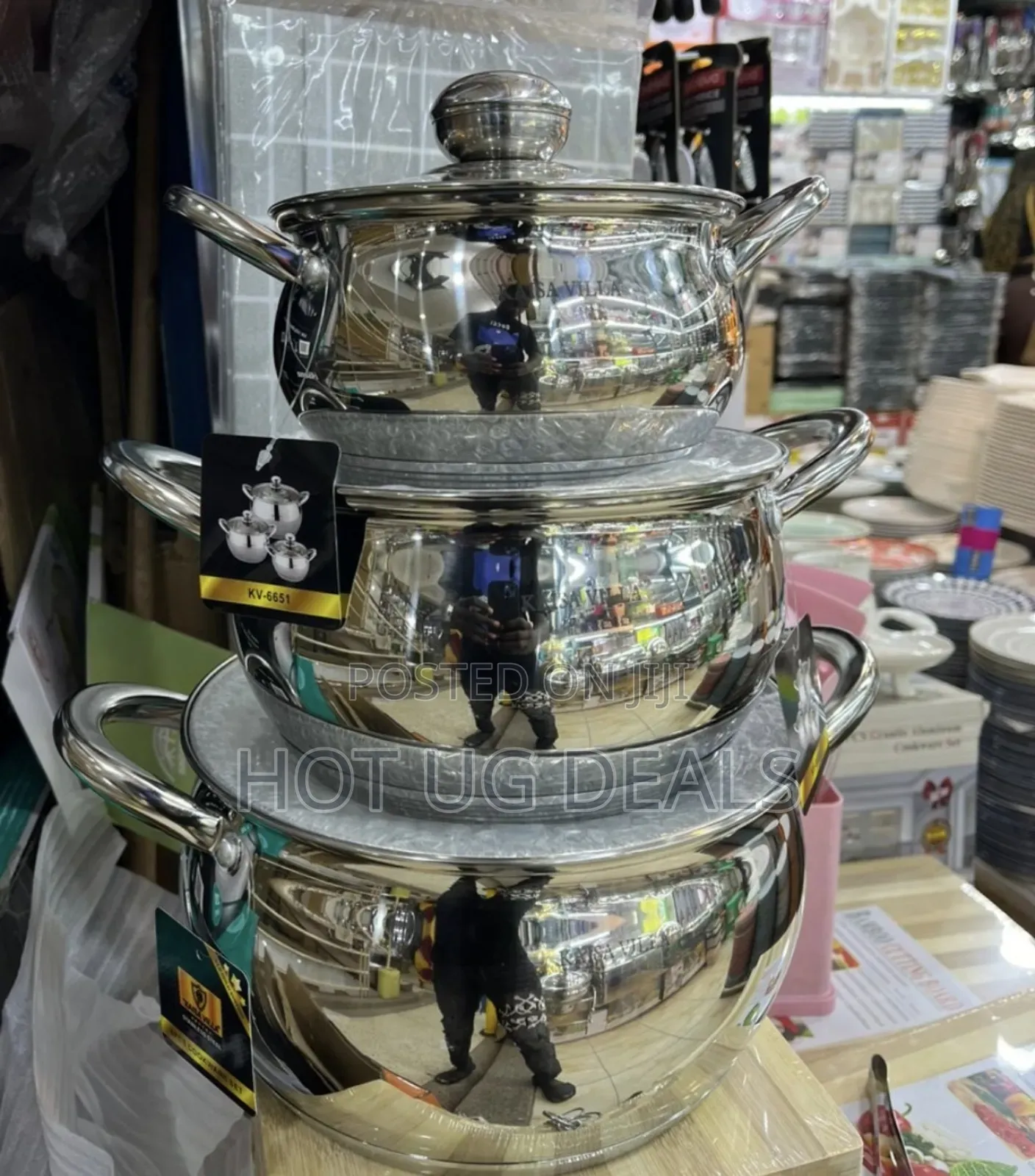 3pcs Cookware/ Serving Dishes Set With Covers - Silver