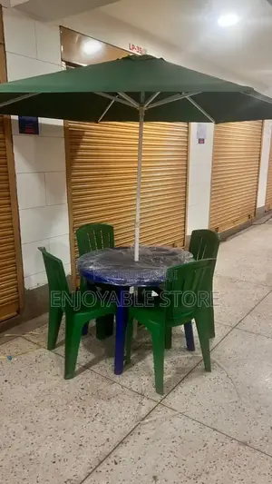 Combo Plastic 4chairs ,Table and Umbrella Set