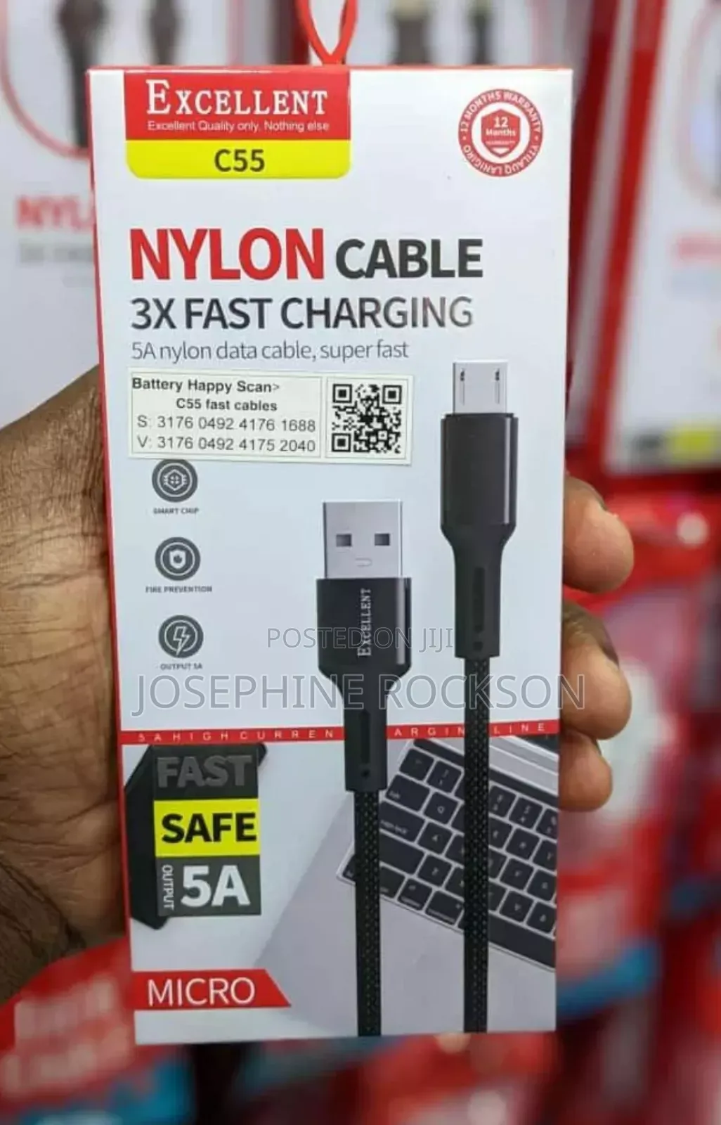 Fast Charging Nylon Cable , Nylon Cable 3× Fast Charging