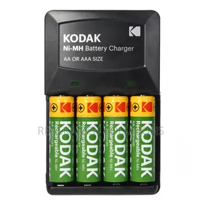 KODAK Battery Charger + 4 AA Rechargeable Batteries 2100 Mah