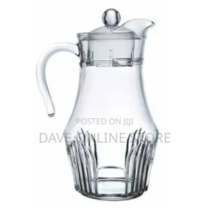 Glass Jug With Unique Design - Transparent