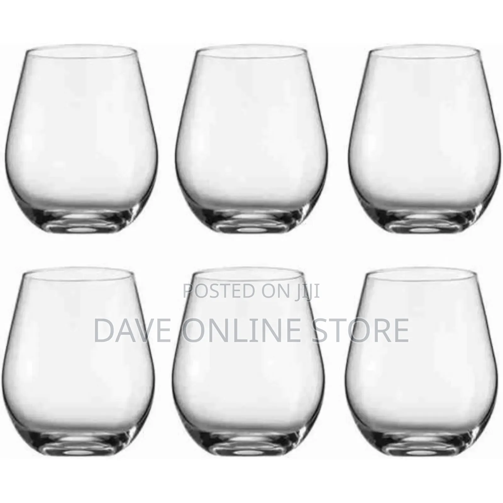 Set of 6 Oval Drinking Glasses