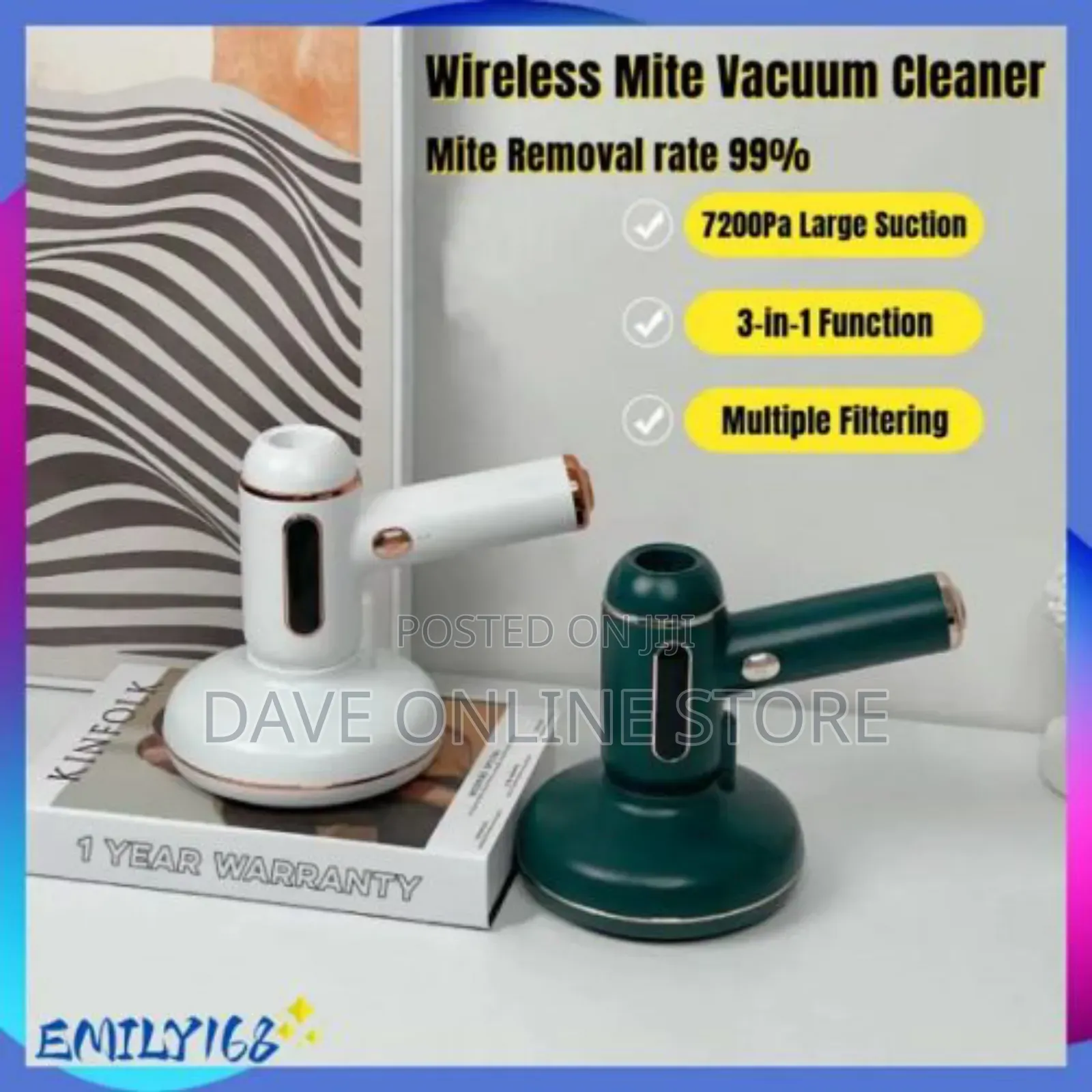 3 in 1 Wireless UV Handheld Dust Mite Vacuum