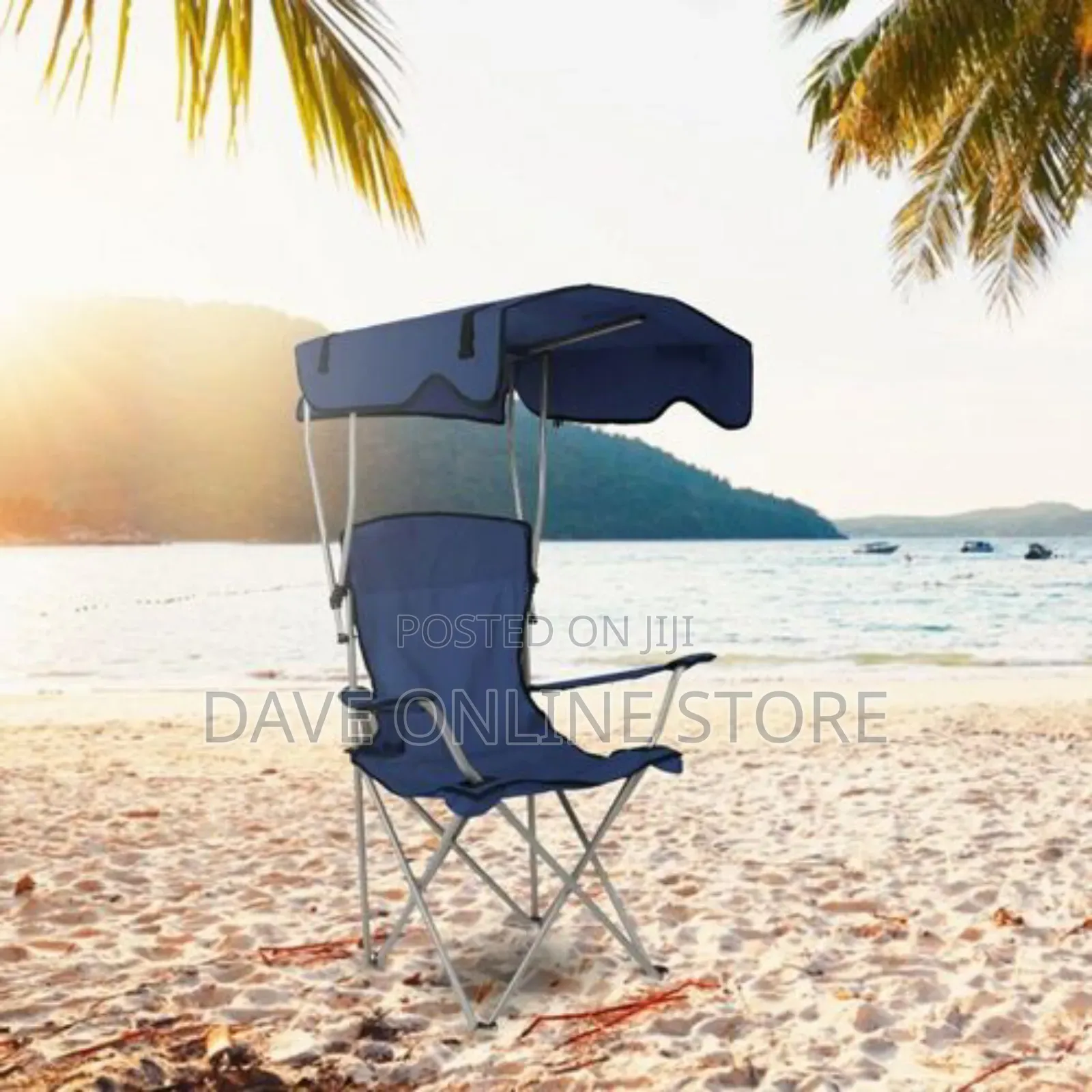 Beach Chair With Umbrella Folding Camping Recliner Chair