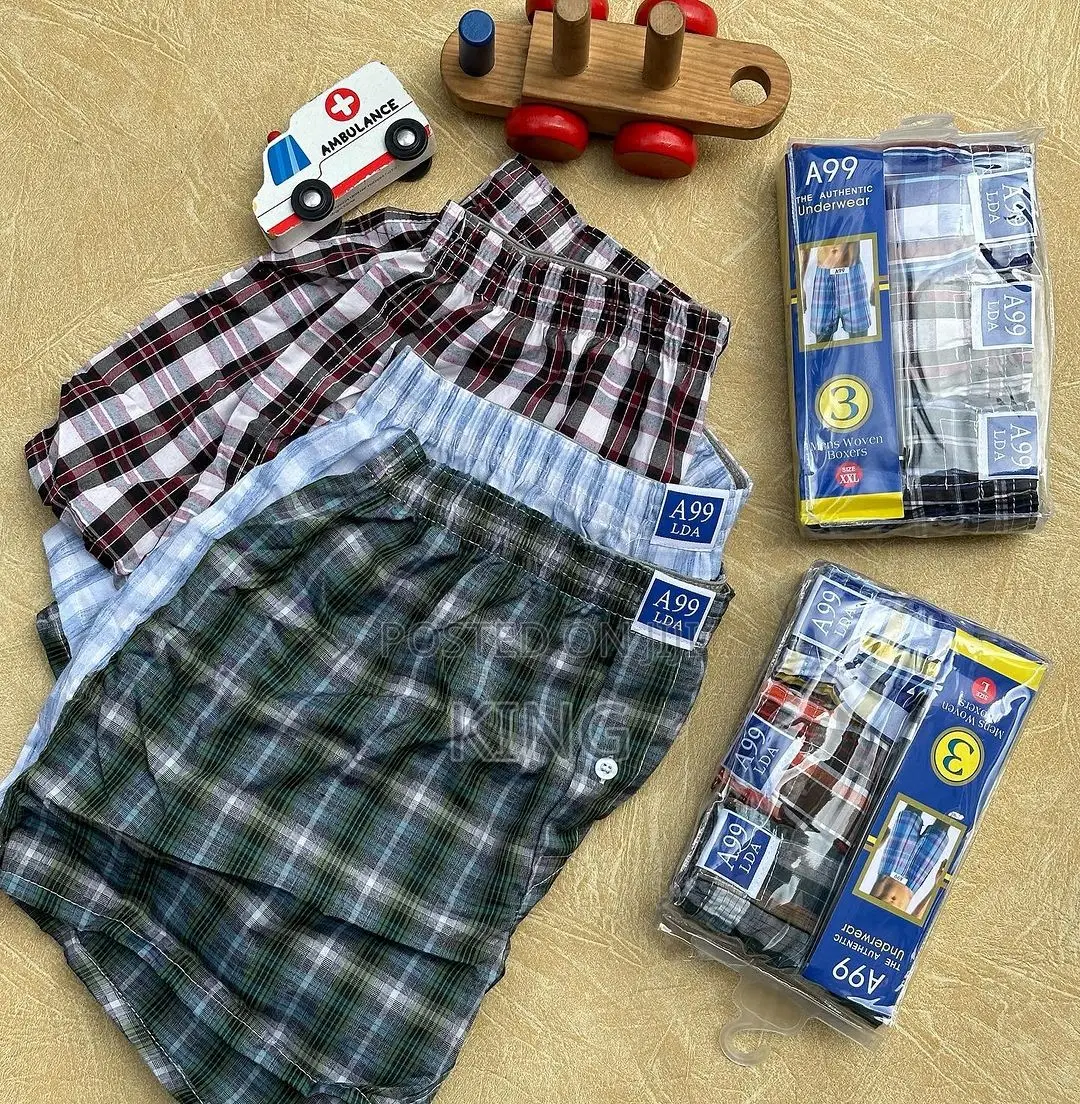 Men's Underwear Cotton 3pcs Boxers.