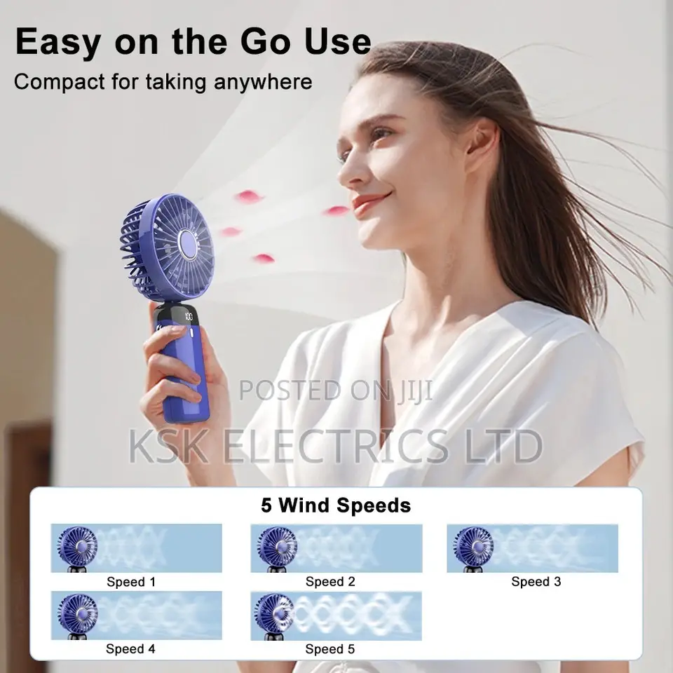 Electric Hand Mini Fan Foldable Rechargeable Neck Fan
