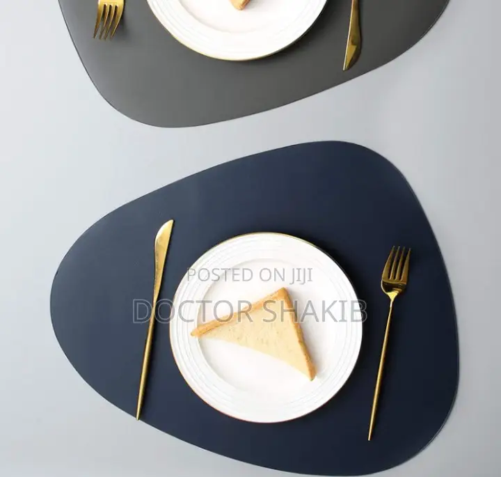12pc Water Resistant Leather Tableware Placemats