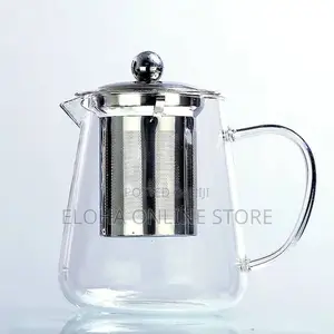 Glass Teapot With Stainless Steel Infuser Lid |