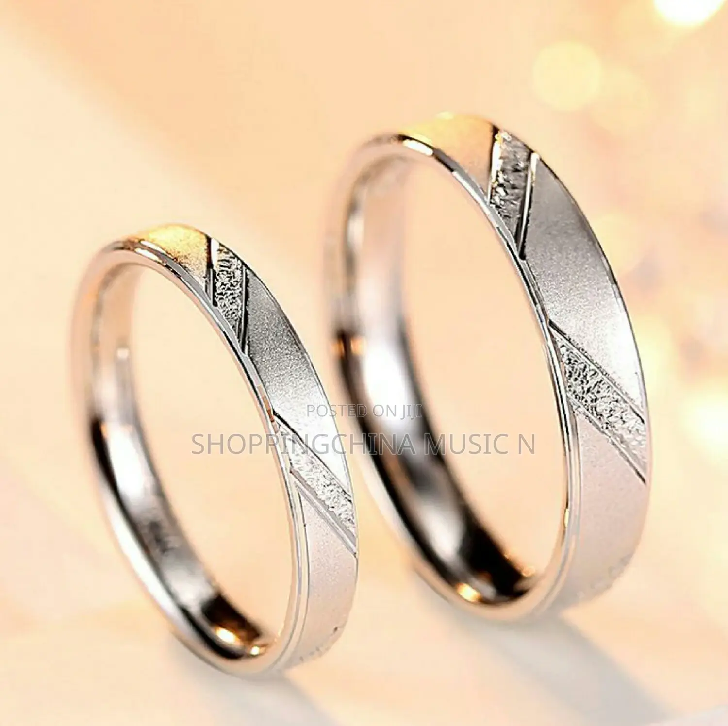 S925 Silver Wedding Ring Pair