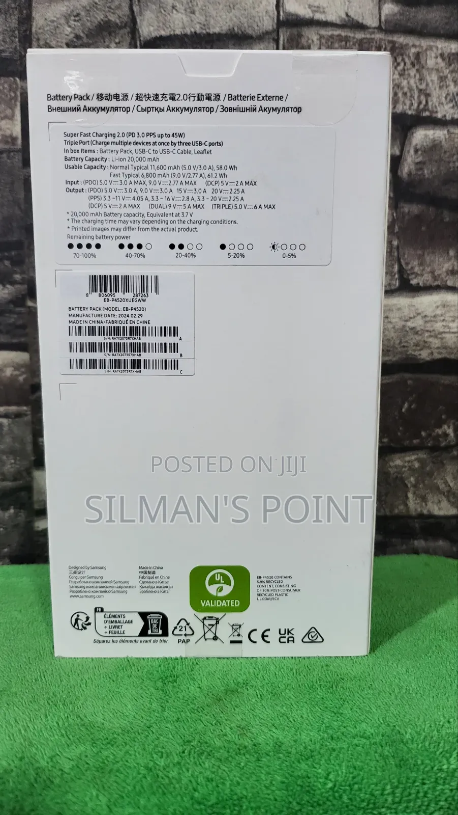 Samsung 20,000mah 45W Superfast Charging Powerbank