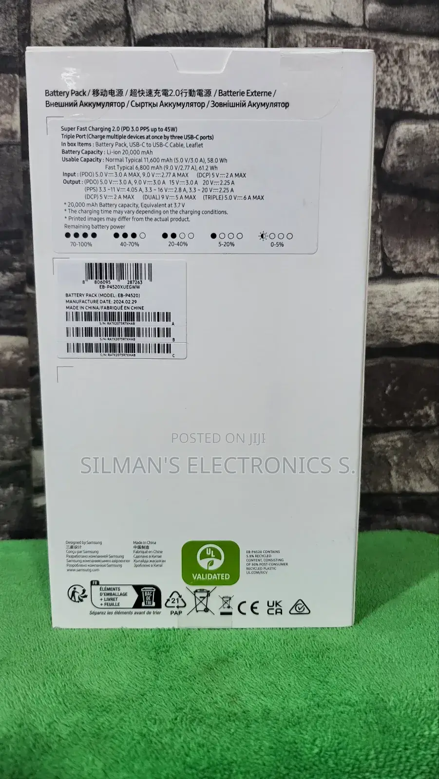 Samsung 20,000mah 45W Superfast Charging Powerbank