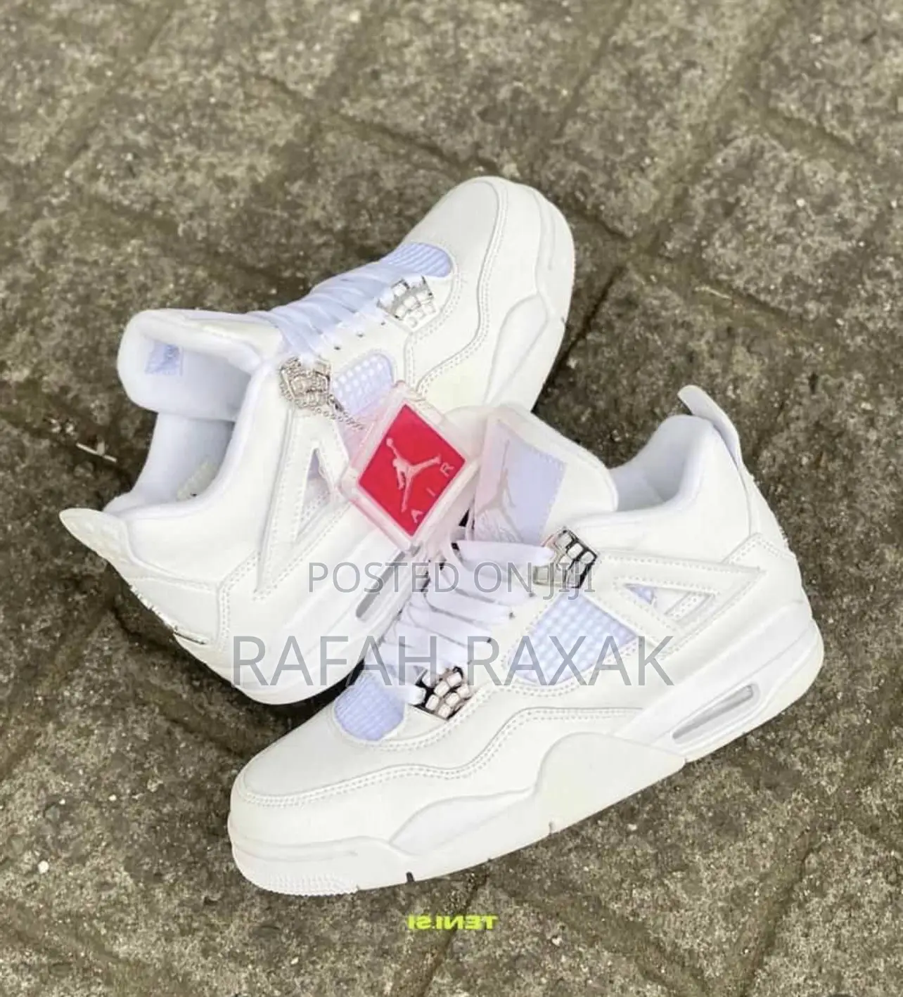 Original Triple White Air Jordan 4 Retro Pure Money Sneakers