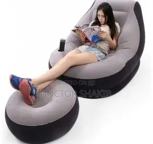 Intex Inflatable Flocking Air Chair With Footrest-New