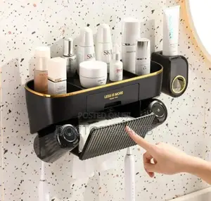 Wall Mount Bathroom Organizer and Toothpaste Dispenser