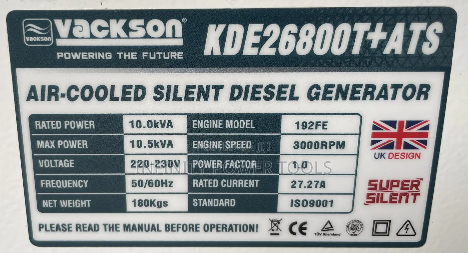 10kva Silent Diesel Generator(Vackson)