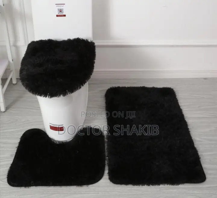 3pc Plush Bathroom Bath Mat Set