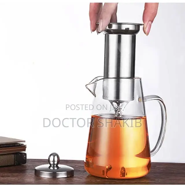 New Glass Teapot With Stainless Steel Infuser and Lid