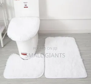 3 PCS Anti Slip Plush Bath Mat Toilet Rug Toilet Lid Cover
