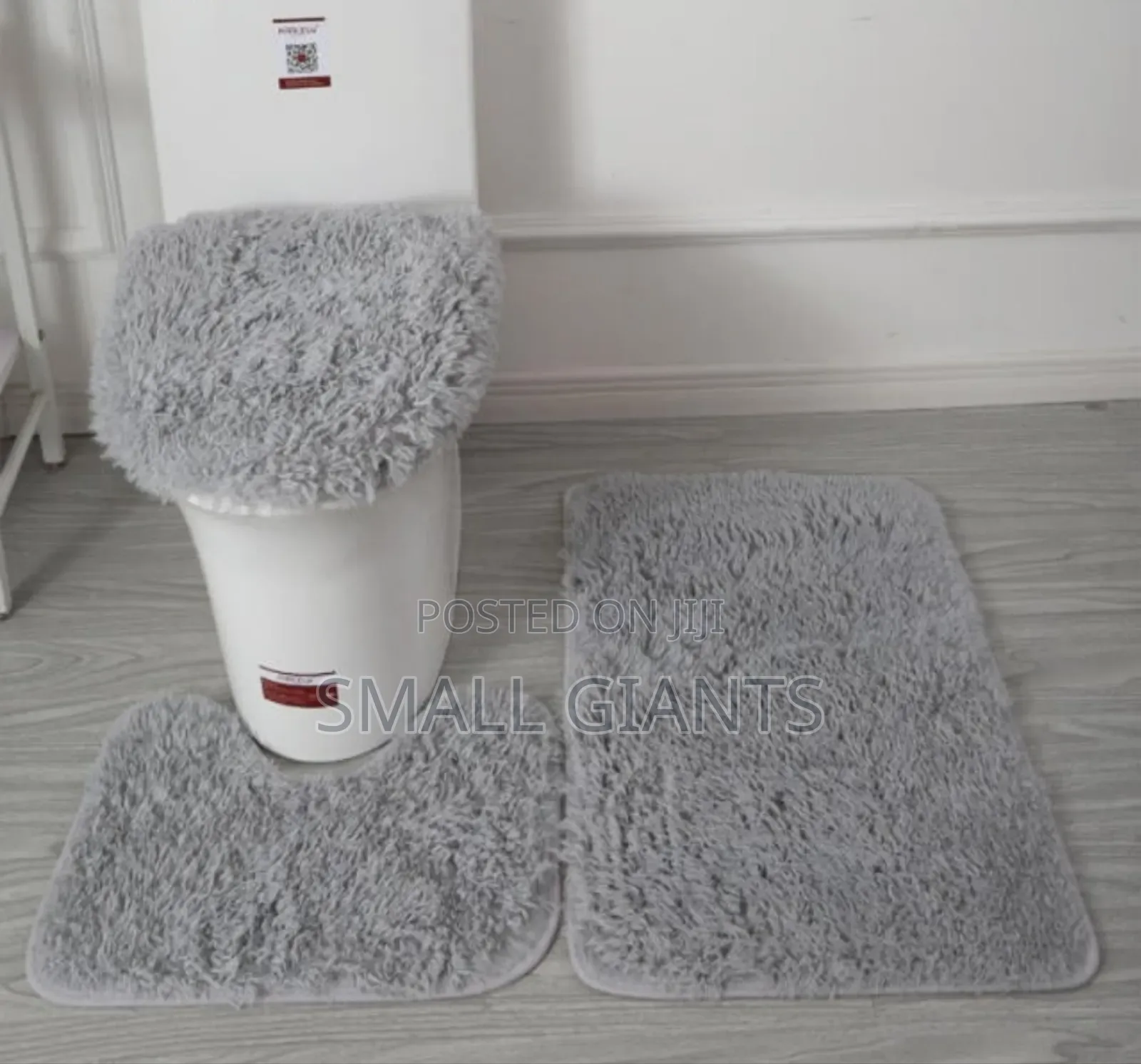 3 PCS Anti Slip Plush Bath Mat Toilet Rug Toilet Lid Cover