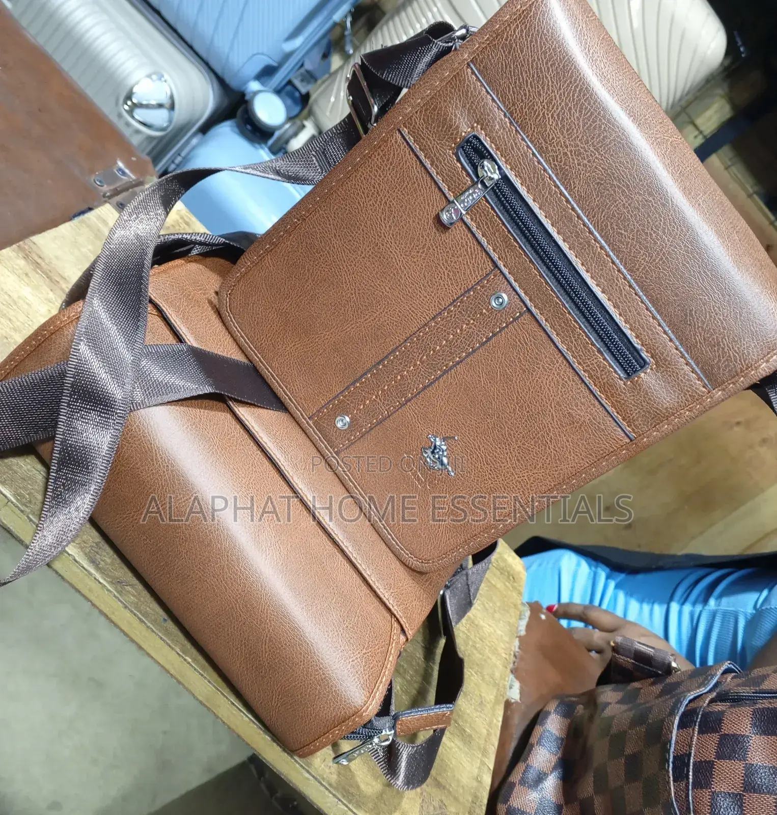 2 Pieces Leather Cross Bag