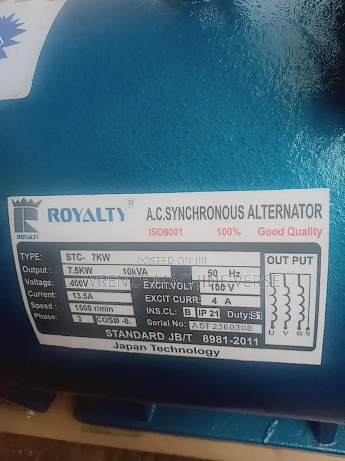 Alternator 100%Coper 10kva