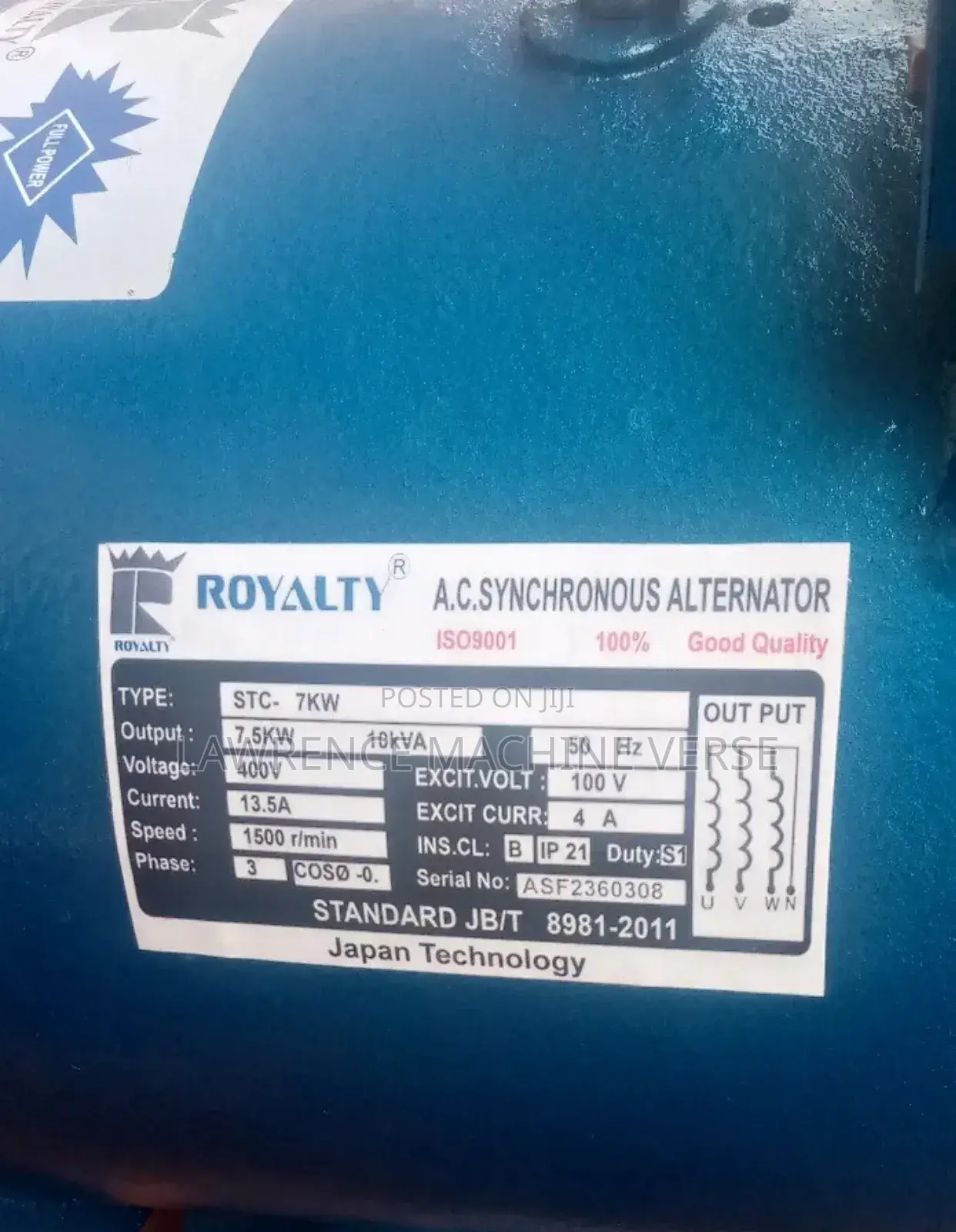 Alternator 100%Coper 10kva