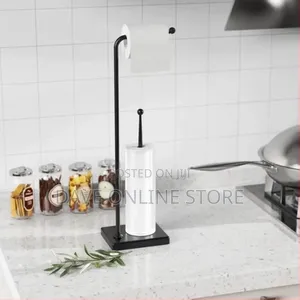 Toilet Paper Holder Stand Tissue Rack Storage -Black.