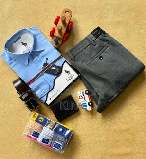 Sky-Blue Polo Ralph Lauren Shirt and Grey Gentle Trouser