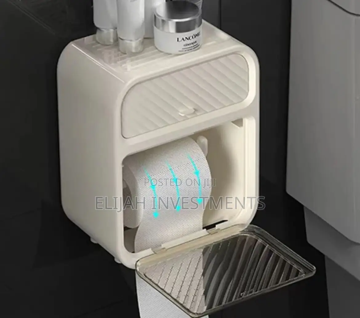 Wall Mounted Tissue Box/ Toilet Organizer
