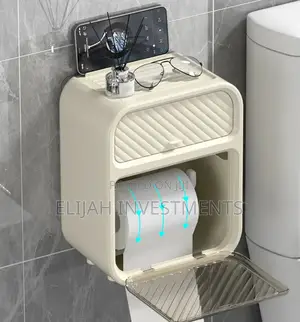 Wall Mounted Tissue Box/ Toilet Organizer