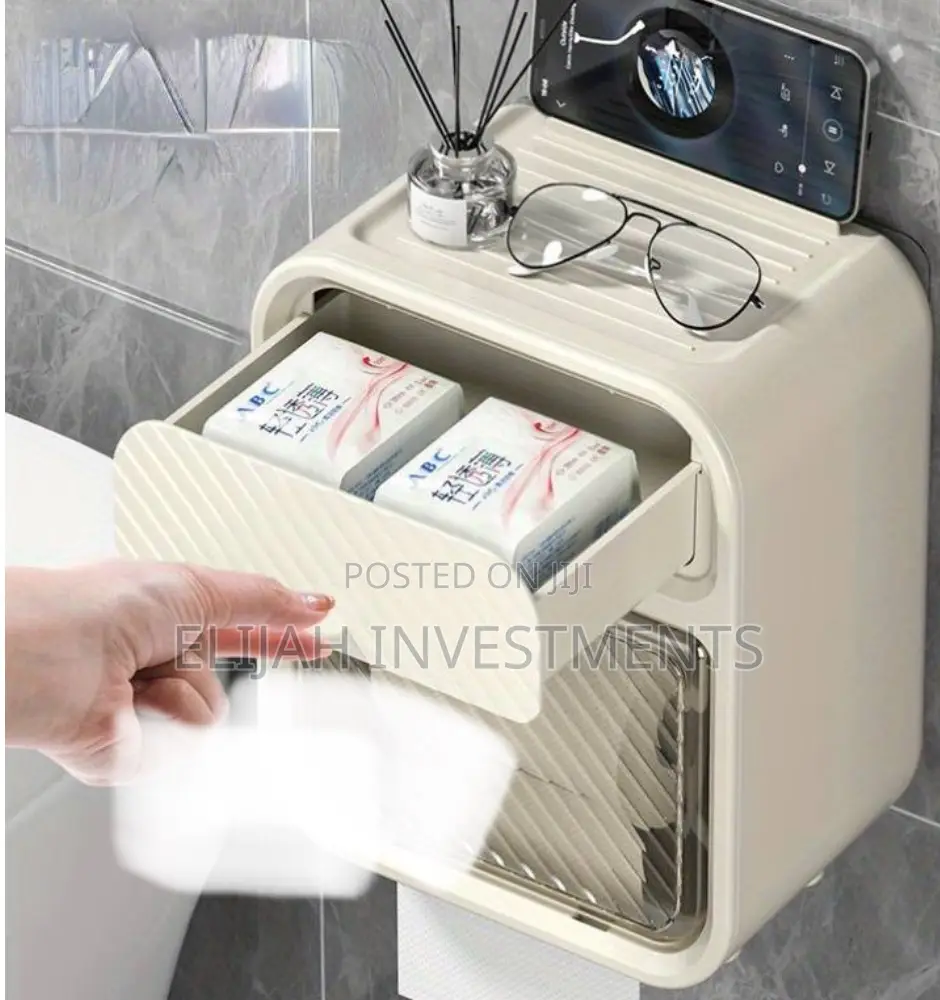 Wall Mounted Tissue Box/ Toilet Organizer