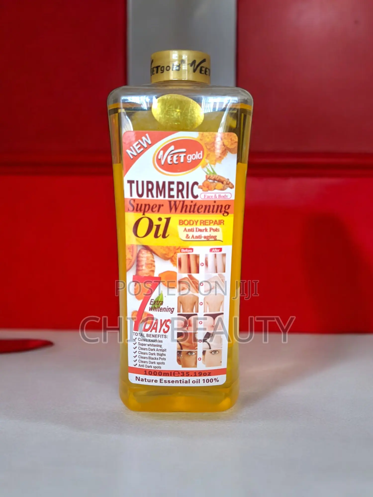 Veetgold Turmeric Super Whitening Body Oil 1000ml Original