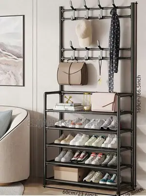 Multifunctional 5 Layer Shoe Rack With Cloth Organizer