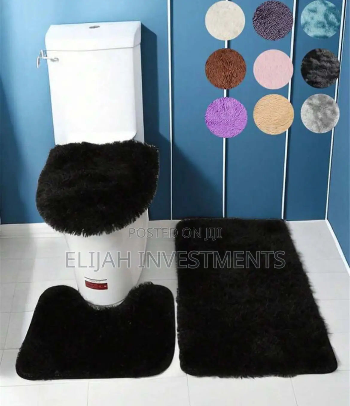 3pcs Modern Style Anti Slip Bathroom Mat Set