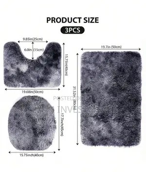 3pcs Modern Style Anti Slip Bathroom Mat Set