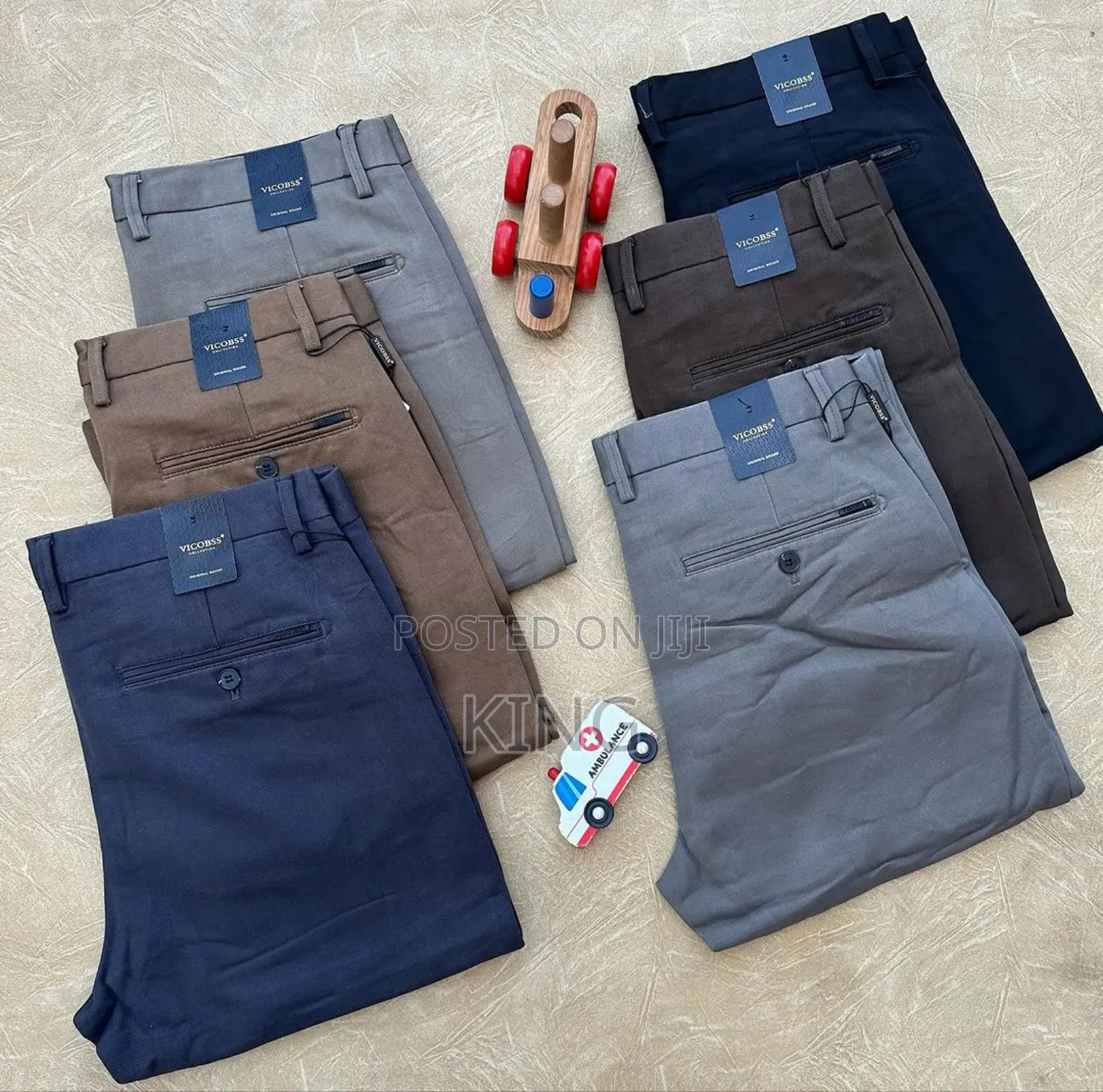 Khaki Trousers . Bright and Dull Colours
