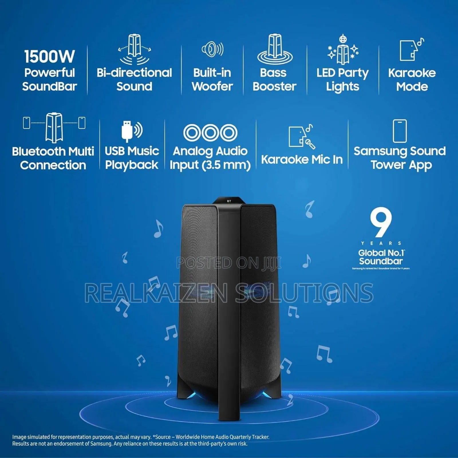 SAMSUNG Bidirectional High Power Sound Tower Speaker 1500W