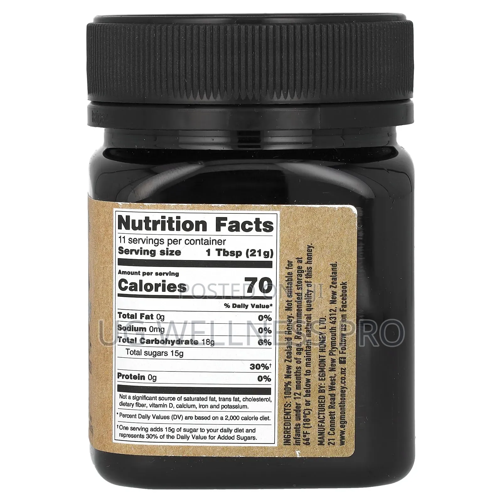 Manuka Honey Raw and Unpasteurized UMF 10+, MGO 263+ (250 G)