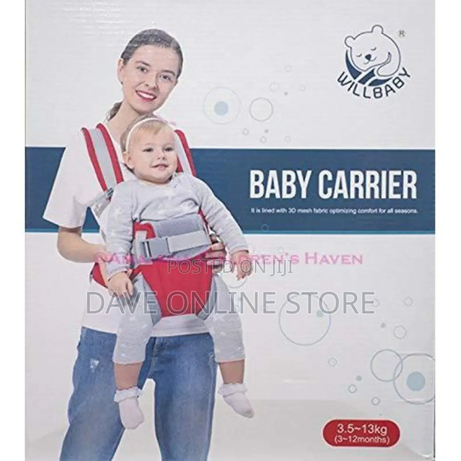 ICE TREE WILLBABY Baby Carrier (3.5 to 13 Kg) (Navy)