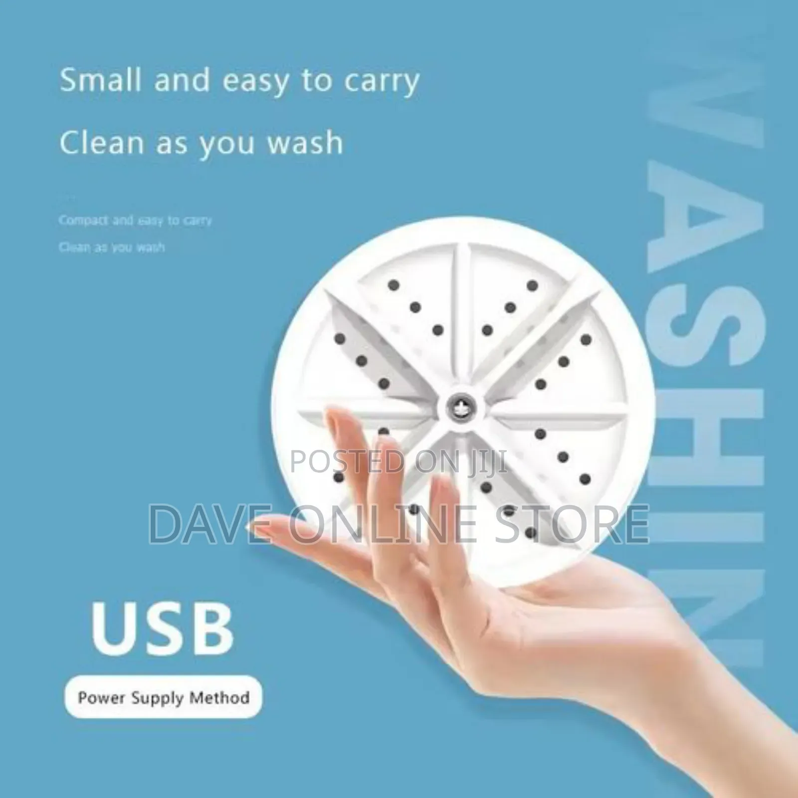 2in1 Portable Rotating Ultrasonic Turbine Washer-White