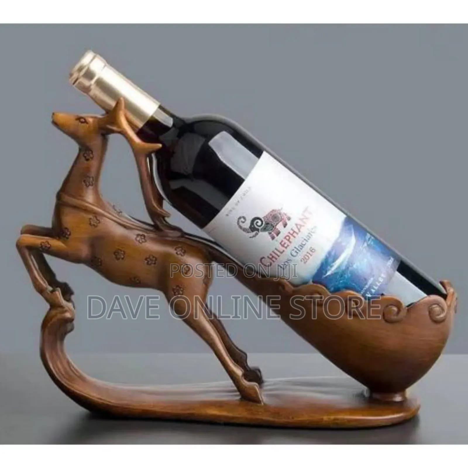 Horse Wine Bottle Holder Home Decor Stand Rack Bar- Brown