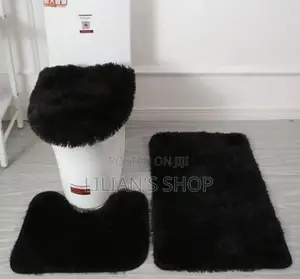 3pcs Plush Anti Slip Bathroom Mat