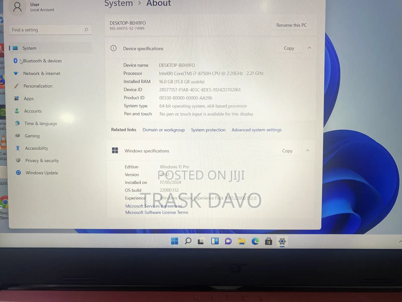 Laptop Asus TUF Gaming A15 16GB Intel Core I5 HDD+SSD 512GB