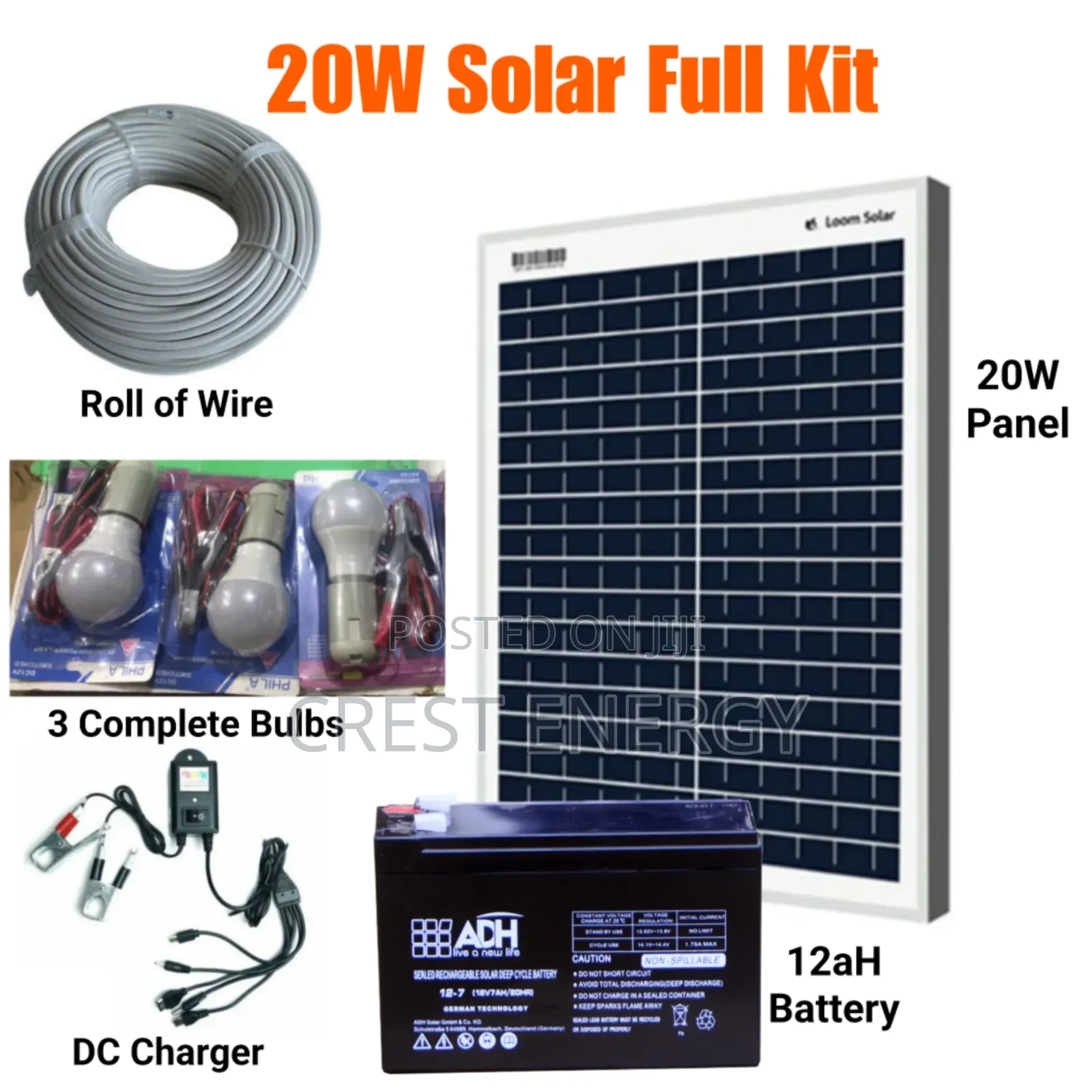 20W Solar System (Lighting Phone Charging)